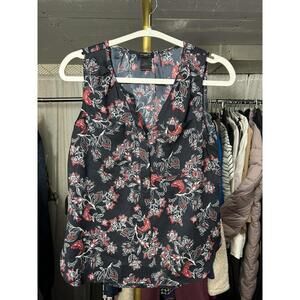 Ann Taylor Petite XS paisley print sleeveless v-neck top